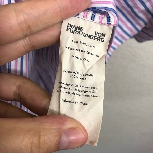 Diane von Furstenburg striped sleeveless knot blouse - Picture 6 of 9